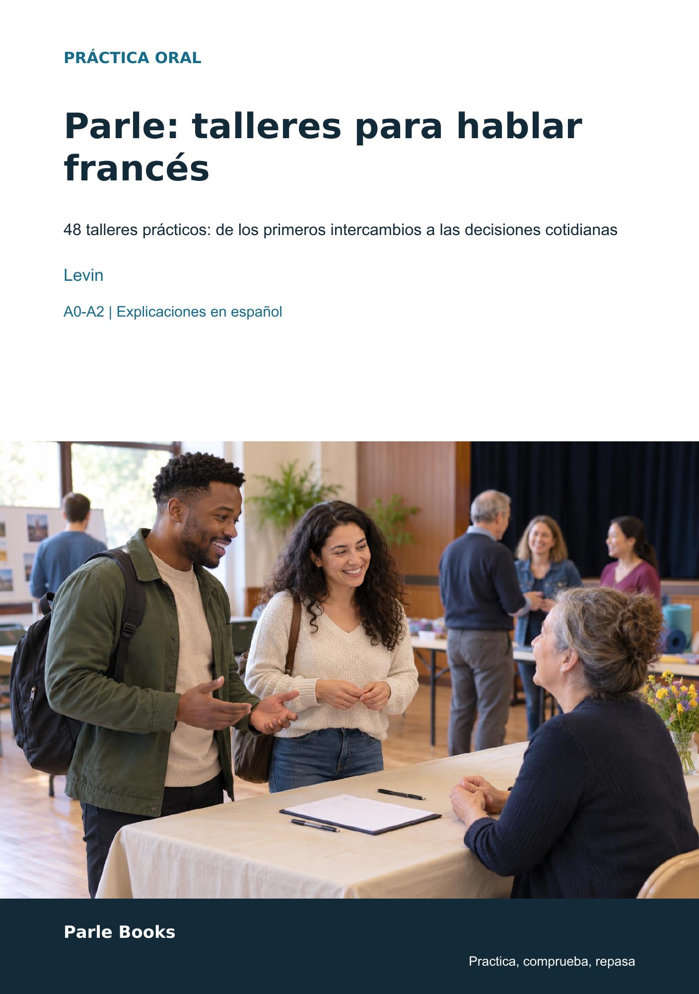 Portada de Parle: talleres para hablar francés, por Levin.